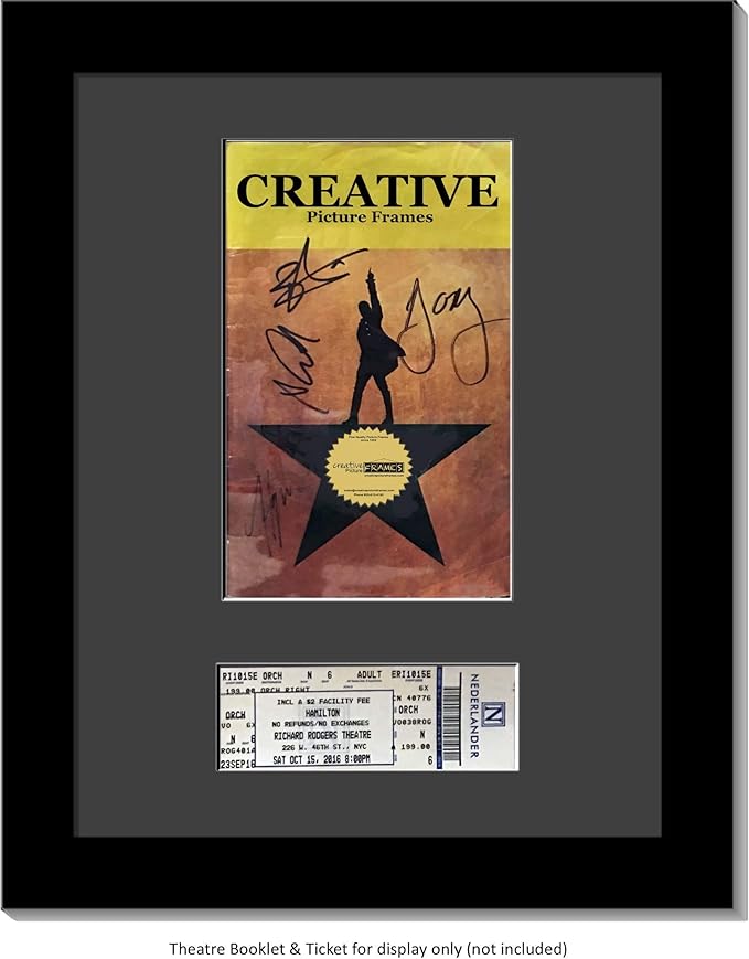 Creative Picture Frames [11x14bk-b] Black Theatre Frame with Black Matting, Holds 5.5x8.5-inch Media Plus Ticket Including Installed Wall Hanger (Theatre Bill Not Included)