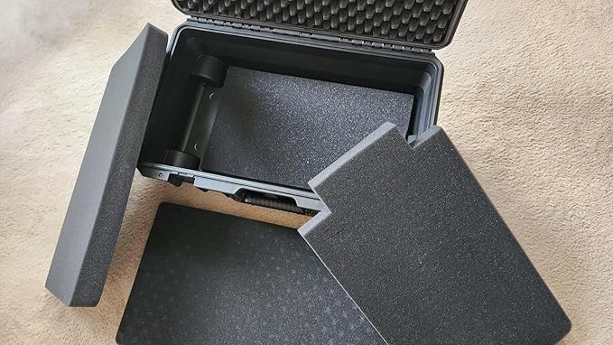 MEIJIA Premium Waterproof Hard Compact Rolling Camera Case with customizable fit foam and wheels,Full Protection with Light&Convenient Design,21.7"x14.1"x8.8",Elegant Black