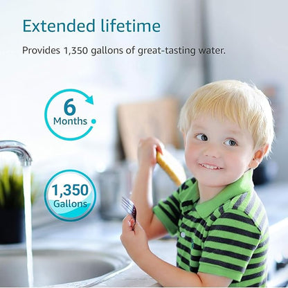 AQUA CREST FQK2J Under Sink Water Filter, Replacement for GE FQK2J, FQK1K, NSF/ANSI 42 372 Certified, 1320 Gallons Dual Flow Drinking Water Replacement Filters (2 Count)