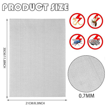 Stainless Steel Wire Mesh Screen 4Pcs Anti-Rusted Air Vent Mesh 8.4"X12"(210 x 300mm) for DIY Projects, Vent, Cage, Garden, Window, Filter