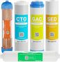 Replacement Filters for 6 Stage RO DI System - Sediment, GAC, CTO, Post-Carbon, Mixed Bed DI, 10 inch Standard Size Water Filters