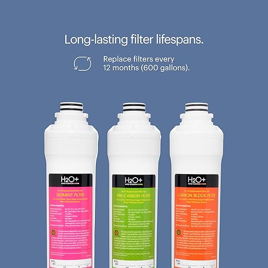 Brondell H2O+ Coral UC300 Three-Stage Undercounter Water Filtration System (UF-35 Replacement Filters)