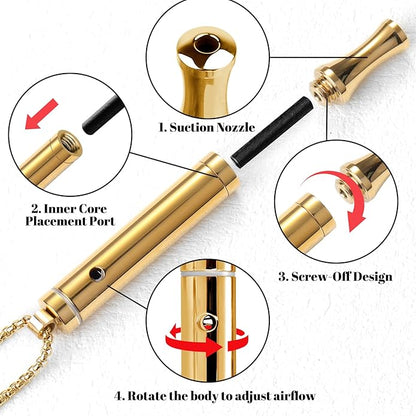 ASTOFLI Quit Smoking Breathing Necklace for Adults - Flavored Stress Breathing Necklace Stop Smoking for Women - Breathlink for Men Meditation Breathe Anxiety Whistle Necklaces inhaler Breathlace