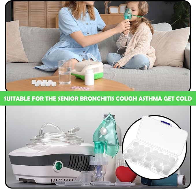 20 Pcs Replacement Air Filter Sponge for Compressor Foam Filters Round White Replacement Sponges with Portable Storage Box for Compressor System Accessories Cool Mist Device Inhaler