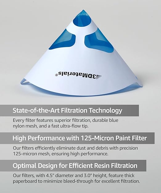 SuperFilter 100 pcs, Disposable Filter, 3D Printer Resin and Paint Strainer, Made in Korea by 3DMaterials