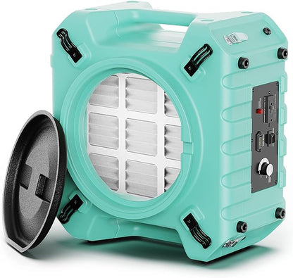 ALORAIR PureAiro HEPA Pro 770 industrial Air Scrubber, 3-Stage Filtration System, GFCI Outlet, Negative Machine, Air Scrubber for Water Damage Restoration Interior Decoration, Green