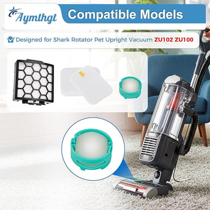 ZU102 Replacement Filter & Odor Neutralizer Cartridges for Shark ZU102 ZU100 Rotator Pet Upright Vacuum,Parts # 1238FT60 & 1239FT60 & 1541FC3000