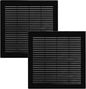 Vent Systems 10" x 10" - Pack of 2 - Black Plastic Soffit Vent Cover - Durable Flat Square Air Vent Grille with Mesh Screen - Weather Resistant Ventilation Grill - Wall & Ceiling, Indoor & Outdoor