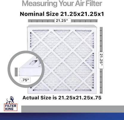 Filter King 21.25x21.25x1 Air Filter | 4-PACK | Carbon MERV 8 HVAC Pleated A/C Furnace Filters | MADE IN USA | Actual Size: 21.25 x 21.25 x .75"