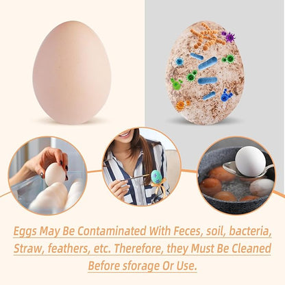 Silicone Egg Brush Cleaner, Egg Cleaner for Fresh Eggs, Egg Scrubber for Fresh Eggs, Egg Washer for Fresh Eggs, Reusable Cleaning Tools for Egg Washer (Khaki)