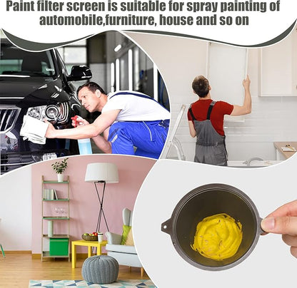 30 Pcs Paint Filter 100 mm Plastic Paint Strainer with Fine Nylon Mesh Reusable Industrial Nylon Filter for Oil, Water Based Oil Paints Food Residue