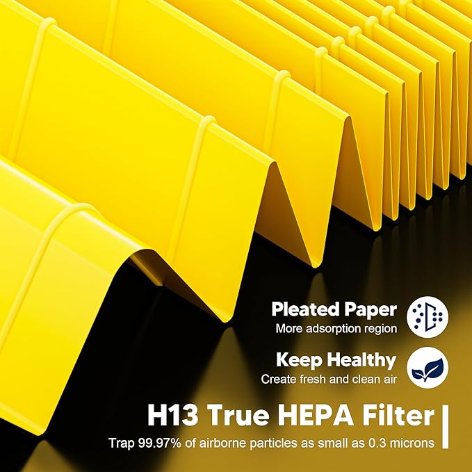 Vital 100S Pet Care Replacement Filter for LEVOIT Vital 100S and Vital 100S-P Air Purifier, HEPA and High-Efficiency Activated Carbon Filter, Vital 100S-RF-PA, LRF-V102-YUS, 2 Pack, Yellow