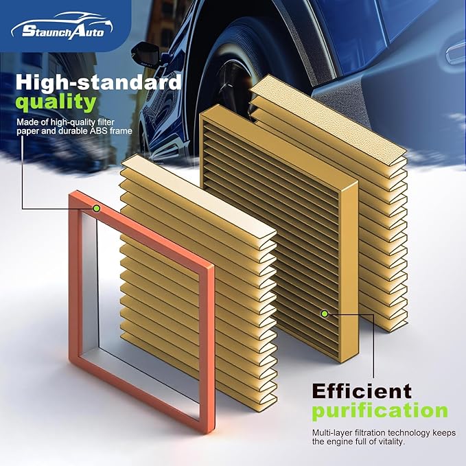Engine and Cabin Air Filter Combo for Mazda 2024 2025 2026 CX-90,2025 2026 CX-70 Engine Air Filter Replacement Car Accessories #KR9P-61-J6X PXFV133A0 2-Pack