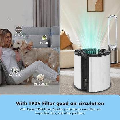 360 Glass HEPA and Activated Carbon Filter for Dyson TP07 HP07 TP10 HP10 TP06 HP06 PH02 PH01 PH03 PH04 HP09 TP09 Air Purifier, HEPA Carbon Filter #965432-01