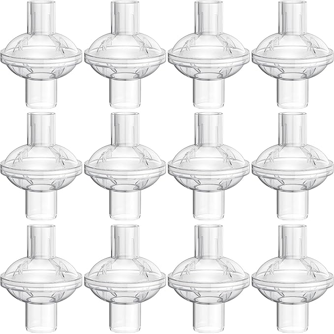 12-pack CPAP Inline Filter, Universal Inline CPAP Filter Compatible with BiPAP Machines ResMed,Dreamstation Standard, Any CACP Machine Size 22mm and 25mm Tube