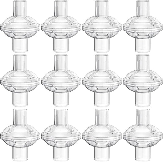 12-pack CPAP Inline Filter, Universal Inline CPAP Filter Compatible with BiPAP Machines ResMed,Dreamstation Standard, Any CACP Machine Size 22mm and 25mm Tube