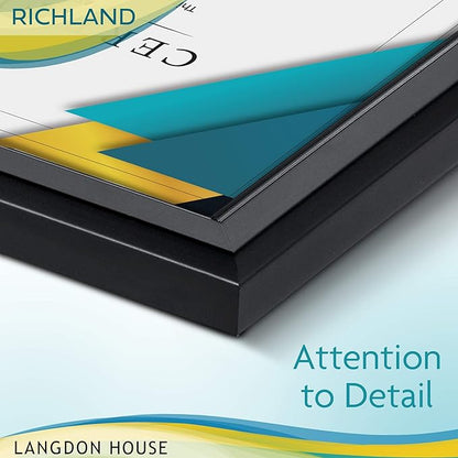 Langdon House 8.5x11 Certificate Frames Set (Black, 6 Pack) Distinguished Edging for Classic Style, Richland Collection