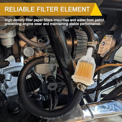 2PCS Gas Inline Fuel Filters with Magnet, Small Engine Fuel Filter, 1/4 Inch x 5/16 Inch Fuel Filters, Car Accessories Inline Gas Fuel Filter for Motorcycle Lawn Mower Tractors Small Engine
