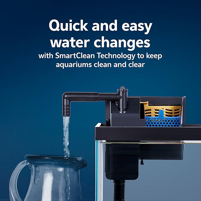 Aqueon SmartClean Power Filter with EcoRenew Filter Cartridge, Quick and Easy Water Changes, Quiet Operation, Adjustable Flow, for 10-20 Gallon Freshwater and Saltwater Aquariums, Medium