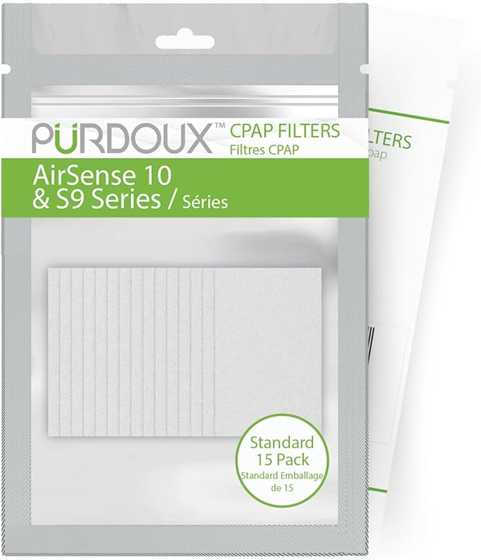 PURDOUX CPAP Filters for ResMed AirSense 10 and S9 Devices (Standard 15 Pack) - CPAP Supplies, CPAP Accessories, CPAP Supplies Filters for CPAP Machine