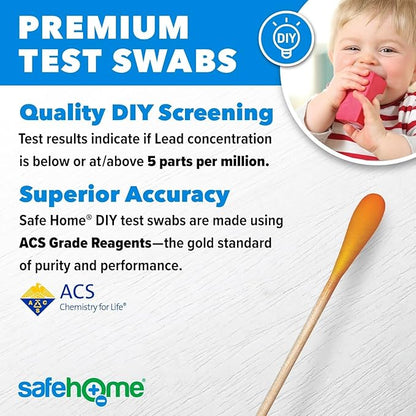 Safe Home® Lead in Solids Combo Test Kit – 10 DIY Swabs + Optional Testing at our EPA Certified Lab – Made in the USA for Homeowners & Contractors – (2 Pack)