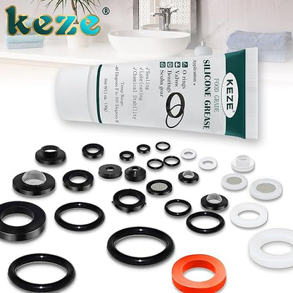 KEZE Silicone Grease Waterproof Food Grade Silicone Sealant Lubricant for Plumbers Valve Faucet O Rings 1 oz 3-Pack