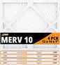 Tiger Tough MERV 10 Air Filters, 12x14x1 – MPR 1000 Pleated HVAC AC Furnace Filter Replacement for Home, Pack of 4