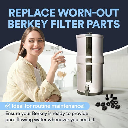 Impresa Gravity-Fed Water Filter Replacement Kit Compatible with Berkey, British Berkefeld Models - Silicone Water Filter Replacement Parts & Leak-Proof Seal