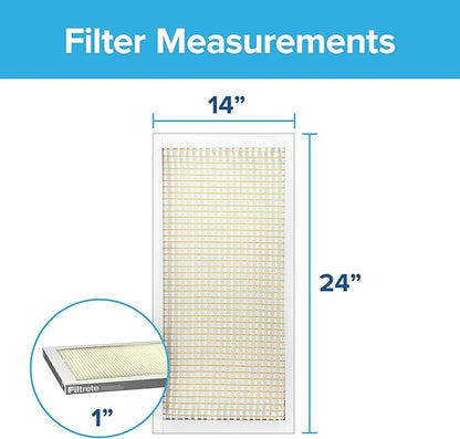 Filtrete 14x24x1 Air Filter, MPR 300, MERV 5, Clean Living Basic Dust 3-Month Pleated 1-Inch Air Filters, 6 Filters