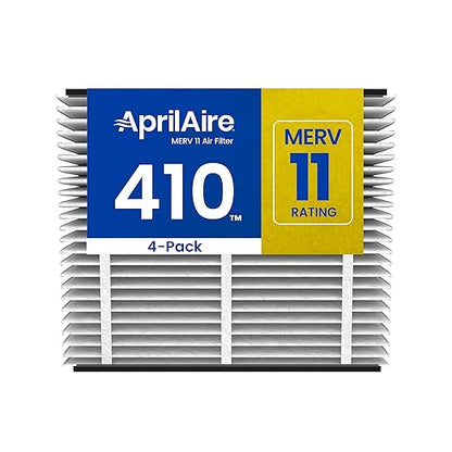 AprilAire 410 Replacement Filter for AprilAire Whole House Air Purifiers - MERV 11, Clean Air & Dust, 16x25x4 Air Filter (Pack of 4)