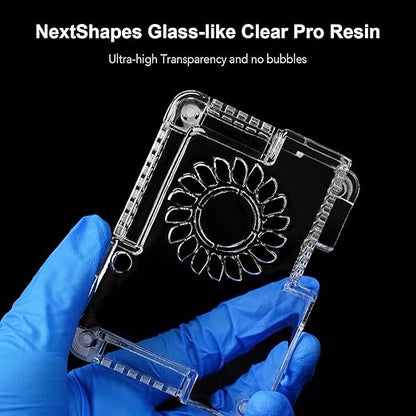 Clear Pro 3D Printer Resin, Glass-Like Ultra High Transparency, Non-Yellowing & Non-Brittle, High Precision 405nm UV Curing Resin for LCD/DLP 3D Printing (Clear, 500g)