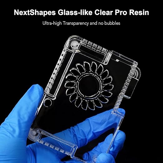 Clear Pro 3D Printer Resin, Glass-Like Ultra High Transparency, Non-Yellowing & Non-Brittle, High Precision 405nm UV Curing Resin for LCD/DLP 3D Printing (Clear, 1000g)