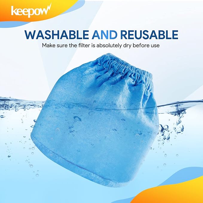 KEEPOW VRC2 Vacuum Filter Compatible with Vacmaster 1.5 to 3.2 Gallon Wet/Dry Vacuums, Compatible with Armor All 1.5-2.5 Gallon Wet/Dry Vacuum, 4 Pack