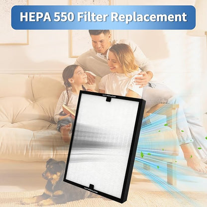 HEAP 550 Replacement Filter, HEPA Air Filter 16x19x2 inch, Compatible with WEWEAL Commercial Air Scrubber & Purifiers, Ideal for Water Damage Restoration (2 Pack)