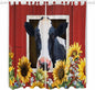 Cow Sunflowers Living Room Curtains 84 Inch Length, Window Curtains Tab Top, Botanical Floral Leaves Bees Farm Barn Light Filtering Window Treatments Drapes 52"x84" 2 Panel