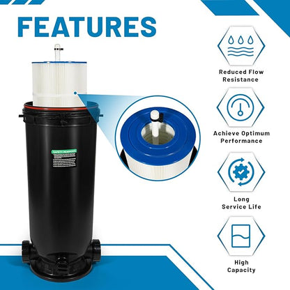 W3C17502 Swimming Pool Plus Cartridge Filter Assembly 200 Sq Ft,150 GPM Compatible with Hayward StarClear Plus,Replacement Element Part C-8319