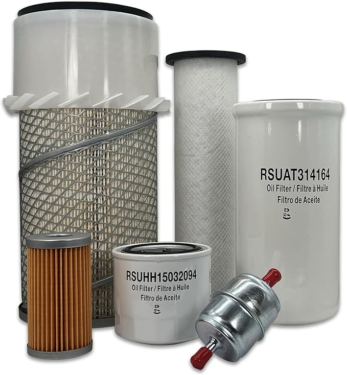 HERO Maintenance Filter Kit For John Deere 6675 Skid Steer Loader Filters Compatible With OEM RE45825 RE45826 M806419 M124541 T111383 AE29052