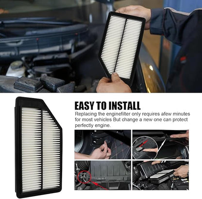 Cabin & Engine Air Filter kit for Honda Odyssey 3.5L (2011 2012 2013 2014 2015 2016 2017) Replaces 17220-RV0-A00, 80292-SDA-A01
