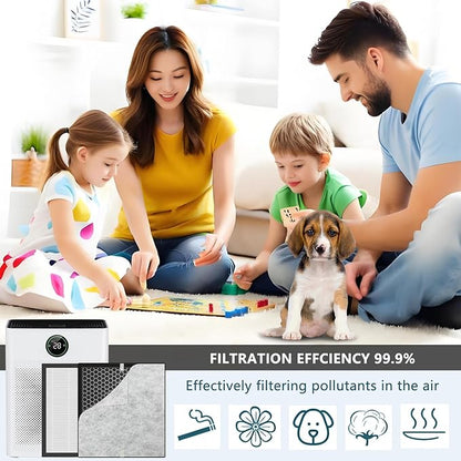 PR1 Air Filter Replacement 3-Pack: Compatible with MOOKA PR1 Air Purifier,3-in-1 Filter for Dust, Odors, Smoke