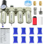 3/4" NPT Industrial Grade 4 Stage Air-Dryer-for-Compressor, Air-Compressor-Water-Separator-System for Plasma Cutter and Paint Spray, 2Filter&2Dryer system,Auto Drain