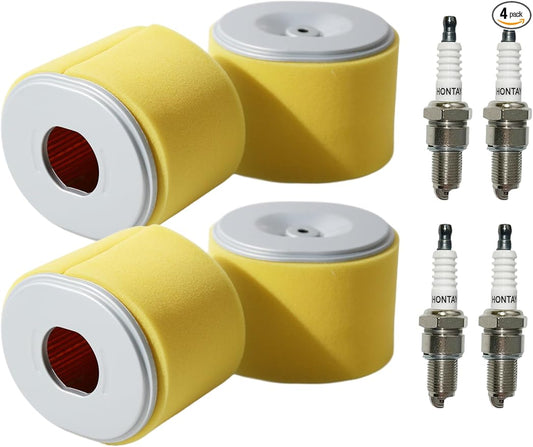 4 Pack GX270 Air Filter w/Spark Plugs Replace Honda GX240 8HP 9HP Engine for 17210-ZE2-505 17210-ZE2-515 17210-ZE2-821 17210-ZE2-822 Lawn Mower Parts