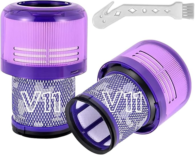 Dyson V11 Filter, 2-Pack Premium True HEPA Replacement Filters for Dyson V11, V11 Animal, Dyson-V15, V15 Filter, V11 Completed/Absolute, V15 Absolute/Submarine with Trigger Clamp, Part no. 970013-02
