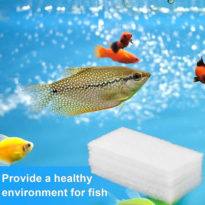 12 Pack Filter Pads for Aquarium Fish Tanks, Aquarium Polyethylene Media Pads