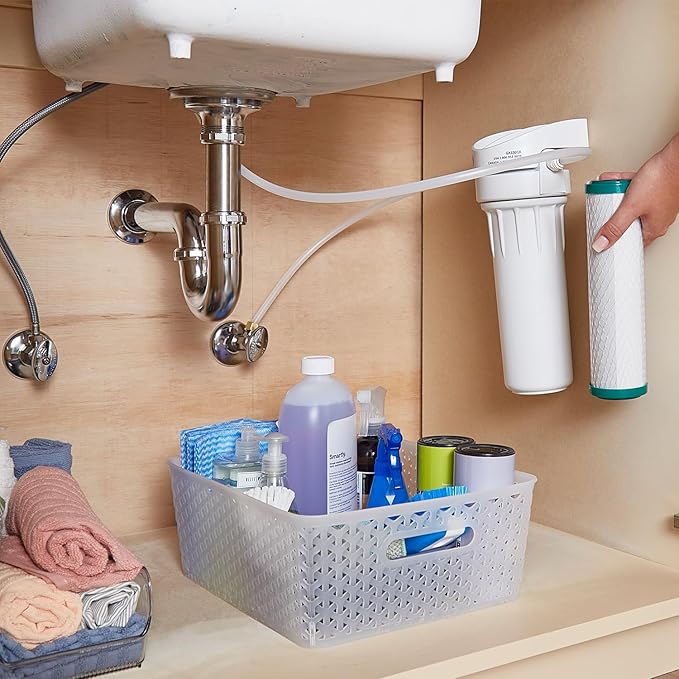 GE Single Stage Drinking Water System Replacement Filter, Fits GX1S01R Under Sink Filtration System, Replace Every 6 Months, FXUVC