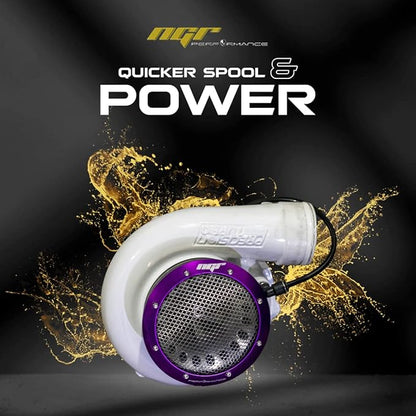 NGR Turbo Filter (Drag Edition) fits 3 inch and 2.5 inch w/included Sleeve | Universal Turbo Cold Air Intake Filter - For Enhanced Car Performance - Purple