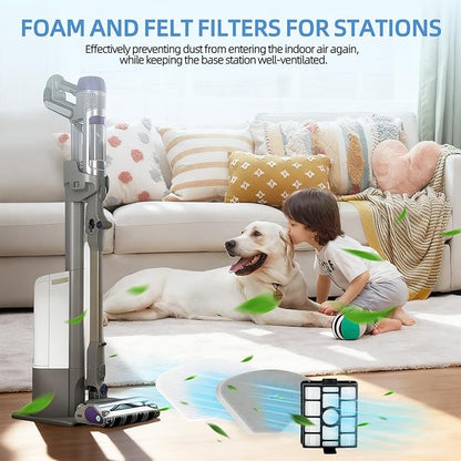 IP3251 Filter Replacement for Shark IP3251C, IP3252, IP3124, IP3225, IP3150 PowerDetect Clean & Empty Cordless Vacuum Accessories, Hepa Pre-motor Handheld Vaccum Post-motor Filter, 2 Odor Cartridge