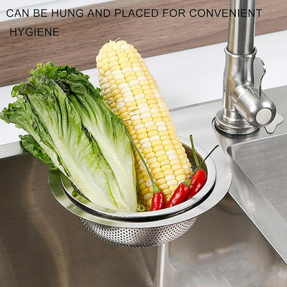 Stainless Steel Sink Faucet Hanging Organizers Strainer Basket for Effective Wet Dry Sorting and Produce Preparation Compacts Kitchen Garbage Strainer