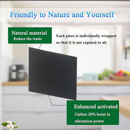 Odor Absorbing Filter Refills for SIMPLI-Magic Trash Can, Activated Charcoal Deodorizer Compatible with SIMPLI-Magic Garbage Bins with Built in Odor Filter Compartment, Square (Pack of 6)