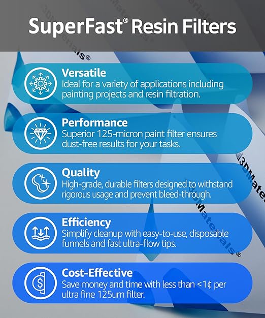 SuperFilter 100 pcs, Disposable Filter, 3D Printer Resin and Paint Strainer, Made in Korea by 3DMaterials