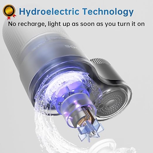 Faucet Water Filter, NSF 42 Certified Sink Water Filter with Blue Light, Remove Chlorine,Odor & Heavy Metals, Fits 15/16“, 13/15”, 3/4" Kitchen Faucets, Filters 100+ Gallons,1* Filter, LJ203